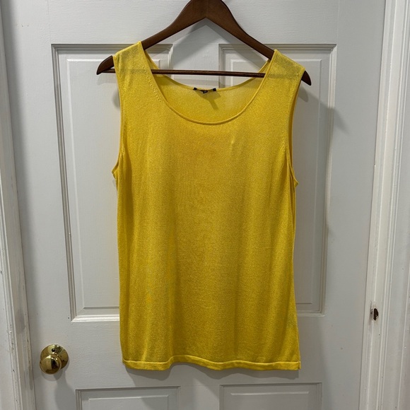 Lafayette 148 Sleeveless Top Size XL Bright Yellow Workwear Office Preppy - Picture 1 of 6